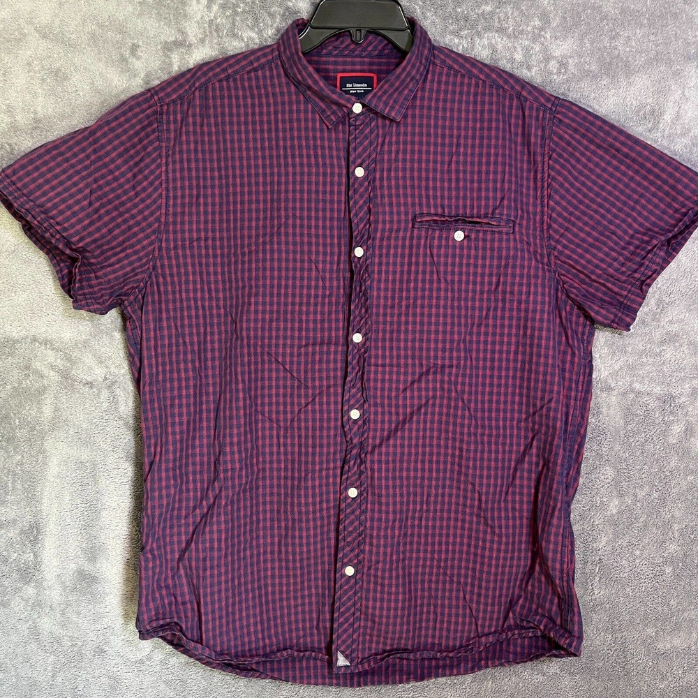 Six Lincoln mens 2x short slevee dress shirt